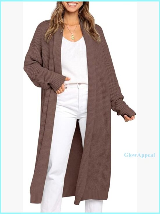 Sweaters - Oversized Long Cardigan Sweater Open Front Winter Coat Fall Fashion